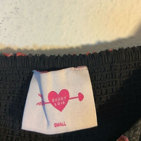 BUDDY LOVE LADIES DRESS SMALL PINK BLACK babydoll PUFF PARTY MINI date night - Picture 4 of 12